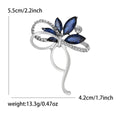 Crystal Bow Brooch with Curved Stem with Polished Metal and Decorative Accents view 6