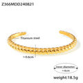 Twisted Rope Open Cuff Bangle Bracelet Gold Silver Metal view 6