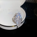 Silver Pavé Geometric Statement Rings Five Open Shapes view 5