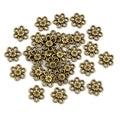 Tiny Daisy Flower Metal Charms in Antique Bronze Tone view 5