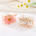 Transparent Resin Pressed Flower Short Hair Claw Clips in Two Designs view 3