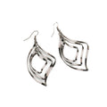 Twisted Open Ribbon Geometric Long Hook Drop Earrings view 5
