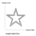 Open Five Point Star Crystal Metal Brooch in Silver and Gold view 6