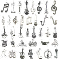 Antique Silver Musical Instrument and Guitar Metal Charms with 29 Listed Options view 5