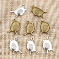 Small Bird Charms in Antique Bronze and Silver for Jewelry Making view 1