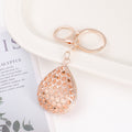 Evil Eye Hamsa Hand Teardrop Keychain Enamel Rhinestone Charm view 4