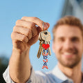 USA Letter Keychain with Red Heart and American Flag Pattern view 3