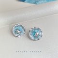 Silver Tone Blue Ocean Animal Earrings In Stud And Clip Styles view 4