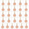 Rhinestone Initial Letter Pom Pom Keychain Peach Purple view 1