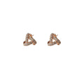 Rose Gold Tone Clear Stone Open Triangle Knot Stud Earrings view 5