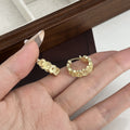 Gold and Silver Coin Motif Textured Small Hoop Earrings view 3