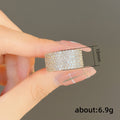Extra-Wide Five-Row Pave Band Ring In Polished Silver Tone view 4