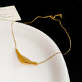 Sculpted Curved Bar Pendant Necklace in Polished Gold and Silver Tones view 6