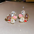 Multicolor Crystal Flower Cluster Stud Earrings in Two Palettes view 7