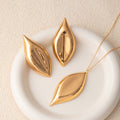 Gold and Silver Leaf Earring and Pendant Necklace Sets view 6
