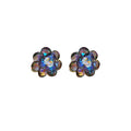 Iridescent Crystal Flower Stud Earrings in Seven Colors view 5