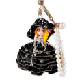 Pearl Ballgown Doll Keychains in Black White and Assorted Colors view 5