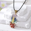 Antique Gold Tone Patterned Resin Pendants on Black Cords view 3