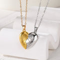 Two Piece Forever Split Heart Pendant Necklace Sets in Seven Colors view 6