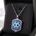 Gold and Silver Tone Blue Enamel Evil Eye Pendant Necklaces view 4