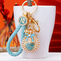 Pearl Heart Fortune Pouch Keychains with Braided Wrist Loop Options view 6