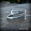Antique Silver Open Dandelion Adjustable Finger Ring view 4