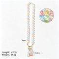 Faceted Bead Necklace With Pearl And Painted Charm view 8