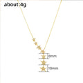 Graduated Star Pendant Necklace in Silver and Gold Tones view 5