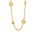Long Hollow Coffee Bean Station Necklace Gold Or Steel Tone view 5