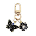 Gold Tone Butterfly Skull and Cherry Blossom Clip Keychains view 9