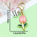 Thank You Heart And Tulip Metal Charm With Lobster Clasp, 6 Colors view 6