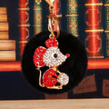 Jeweled Mouse Pom Pom Keychains in Six Fur and Ornament Color Combinations view 9
