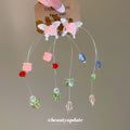 Colorful Floral Beaded Oversized Hoop Stud Earrings view 2