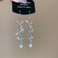 Silver Tone Floral Pearl Look Hook Earrings Fashion Jewelry for Women view 6
