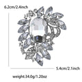 Oval Crystal Leaf Brooch with Faceted Stones for Jackets and Scarves view 10