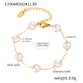 Shell Pearl Station Necklaces and Bracelets Gold Chain view 9