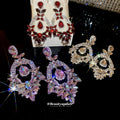 Ornate Crystal Teardrop Dangle Stud Earrings in Three Styles view 1