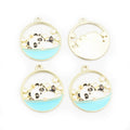 Round Enamel Panda Metal Charms in Nine Illustrated Designs view 10