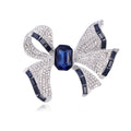 Ribbon Bow Crystal Two Designs Metal Brooch Pin for Jackets and Lapels view 1