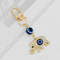 Gold-Tone Evil Eye Bead Keychain With Rhinestone Charm Pendant view 10