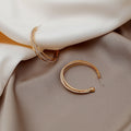 Multi Layer Rhinestone C-Shape Open Hoop Earrings Gold Silver view 6