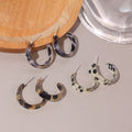 Three Patterned Acrylic C Hoop Small Stud Earrings view 2