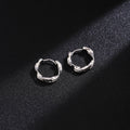 Gold and Silver Rippled Open Band Small Hoop Earrings view 4