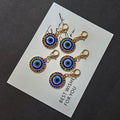 Rhinestone Blue Evil Eye Keychain Gold Lobster Clasp view 3