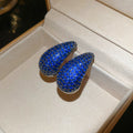 Pavé Teardrop Stud Earrings in Pink and Blue Fashion Jewelry view 7