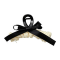 Cream Lace Black Ribbon Claw Banana Hair Clip Styles view 5