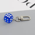 Colorful Transparent Acrylic Dice Clip Keychains in Seven Colors view 9