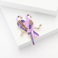 Pair of Enamel Parrots Brooch in Three Bright Colorways view 3