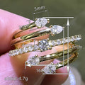 Gold Multi-Band Spiral CZ Wrap Finger Ring Sizes 6-10 view 3