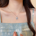 Cloud Pendant Necklace With Dangling Crystal Drops view 4